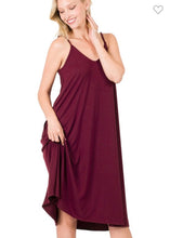 Load image into Gallery viewer, Vneck cami knee length dress
