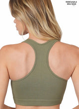 Load image into Gallery viewer, Ribbed cropped racer back tank top
