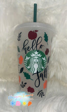 Load image into Gallery viewer, Hello fall 24 Oz cold cup
