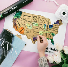 Load image into Gallery viewer, Scratch your travels water color United States
